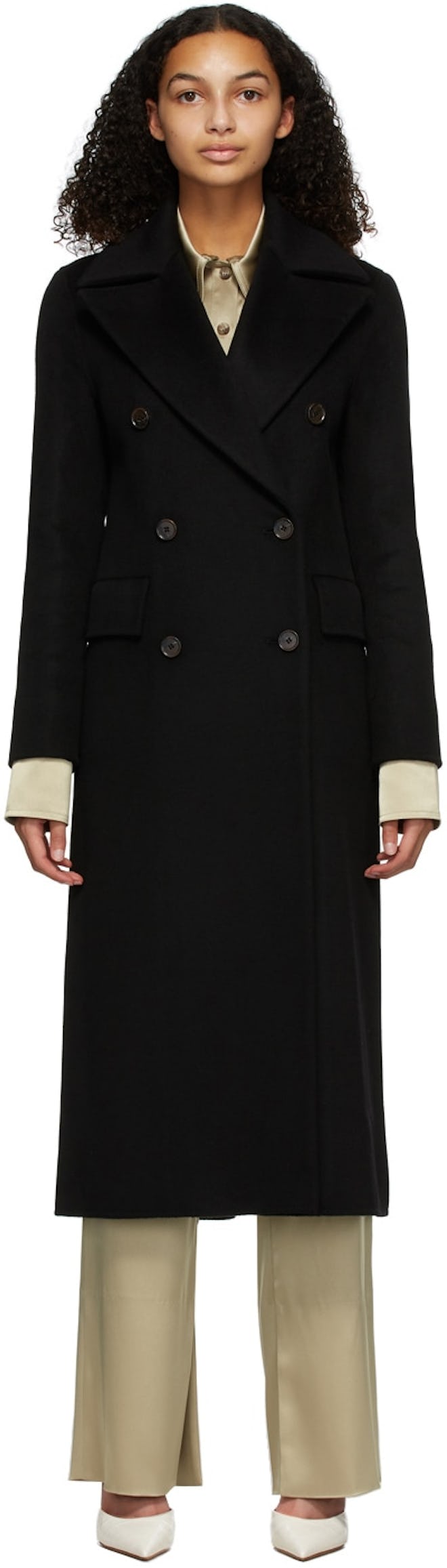 Black Wool Lana Coat