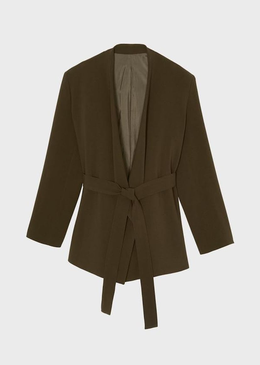 Open Front Blazer in Cardomom