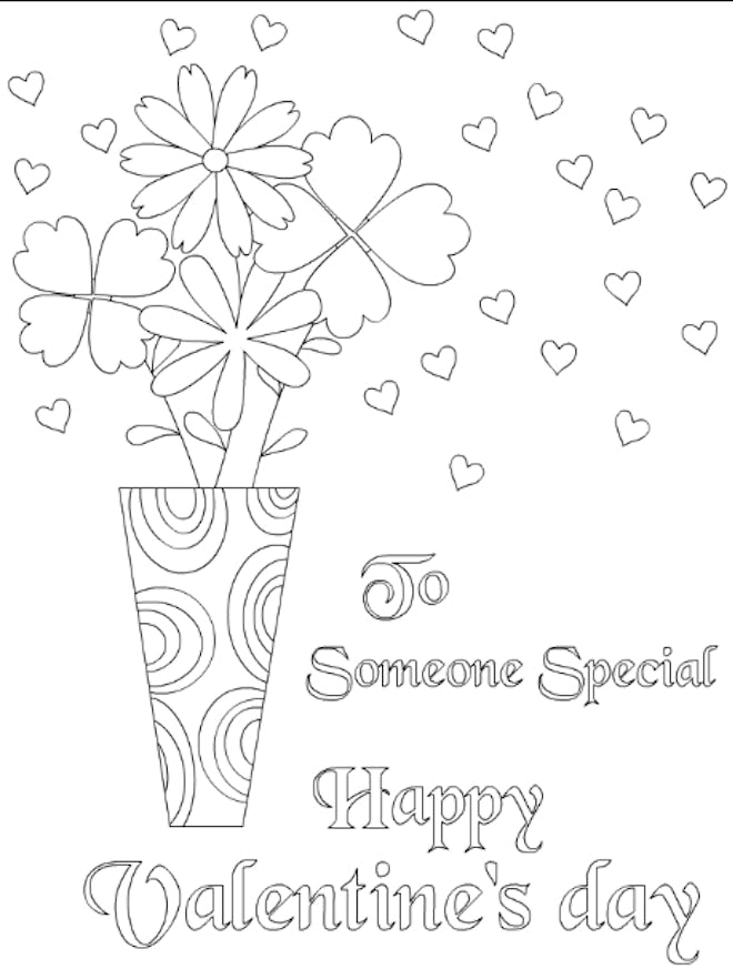 Happy Valentine's Day Coloring Card