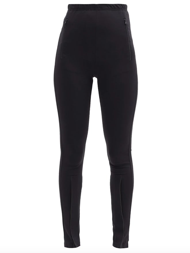 High-Rise Zipped-Cuff Leggings