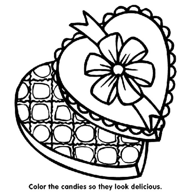 Valentine's Candy Coloring Page