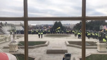 View from inside an office suite at the Capitol that rioters had taken over.