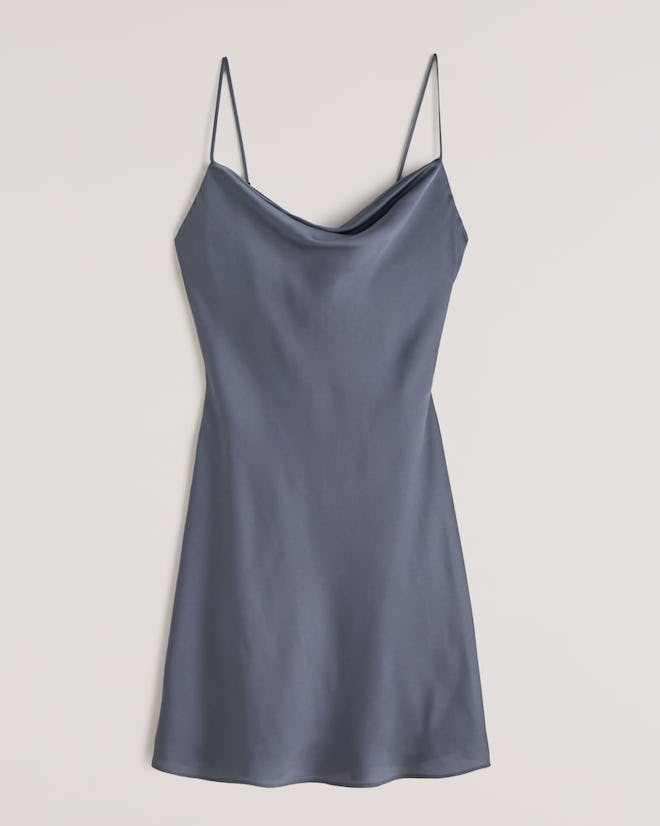 Cowlneck Slip Mini Dress