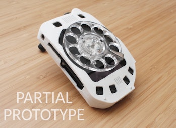 A Rotary Un-Smartphone prototype in white