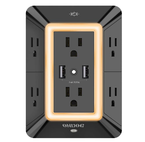 ONDOG Multi Plug Outlet with Night Light