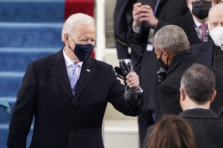 Joe Biden and Barack Obama's fist bump at the 2021 Inauguration