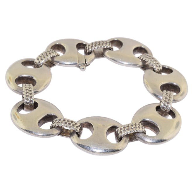 1970s Silver "Coffee Bean" Bracelet