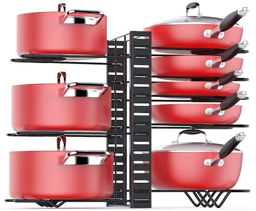 problem solving products MUDEELA Pot and Pan Organizing Rack