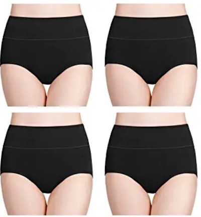  Plus Size Womens Cotton Underwear High Waisted Postpartum  Tummy Control Panties Stretch Comfortable Briefs Packs 2x