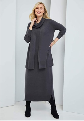 Jessica London Women's Plus Size Two-Piece Sweater Dress Suit