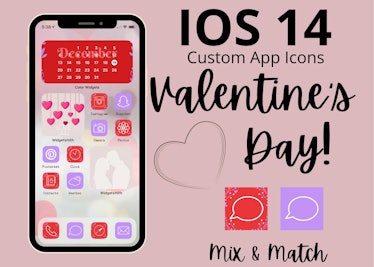 Colorful Valentine's Day iOS 14 Home Screen Pack