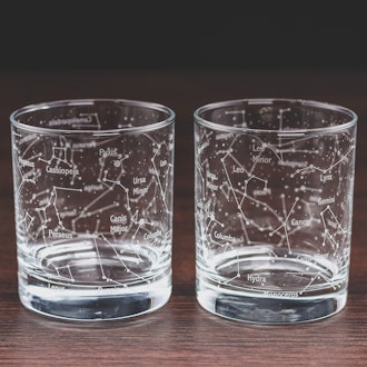 Northern Summer Sky and Constellations Whiskey Glass Set of 2