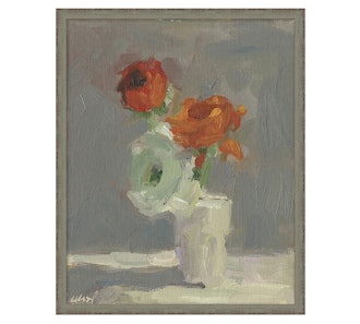 Ranunculus Bouquet Still Life Framed Canvas