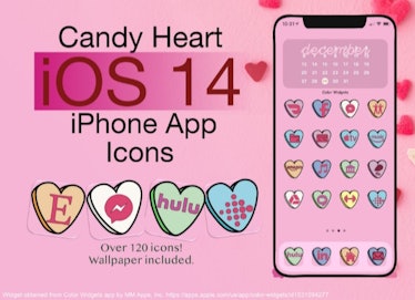 Candy Hearts Cute Aesthetic iOS 14  Home Screen Pack