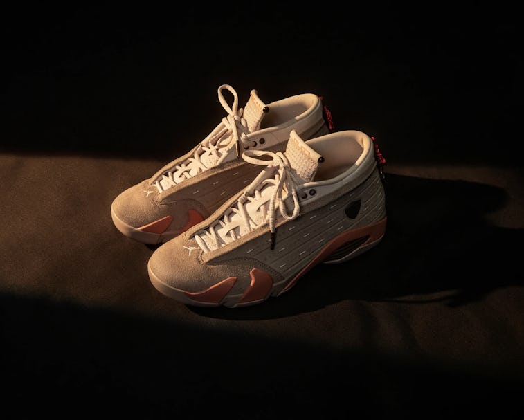 Clot brings its warrior-inspired design to the Jordan 14 Low sneaker