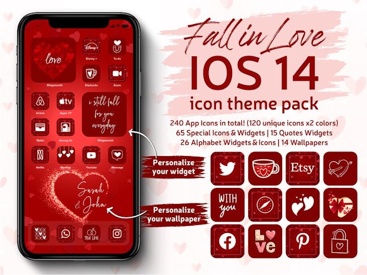Red Aethetic iOS 14 Home Screen Pack