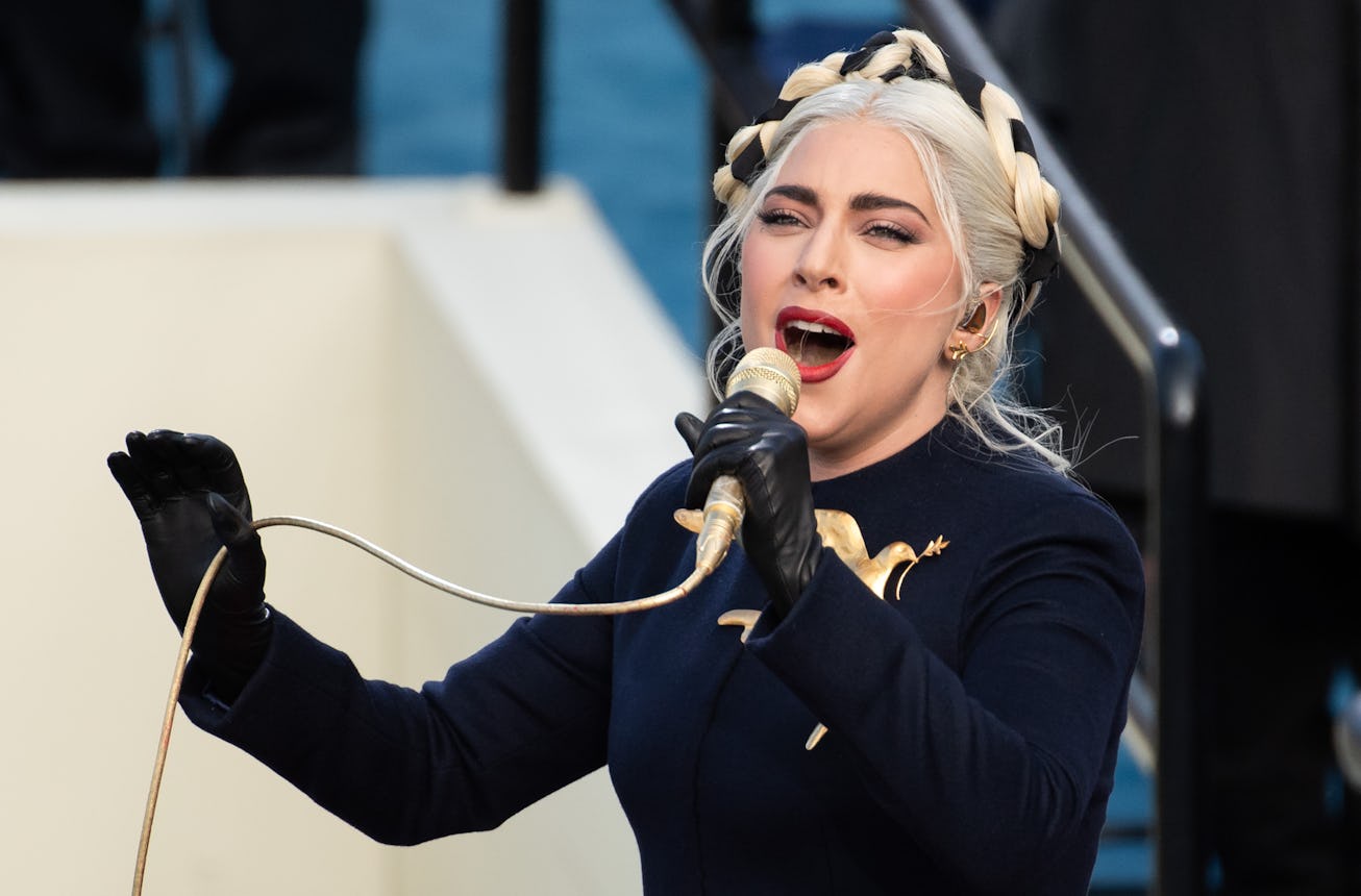 Lady Gaga singing at inauguration