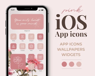 Monochromatic Pinks Valentine's Day iOS 14 Home Screen Pack