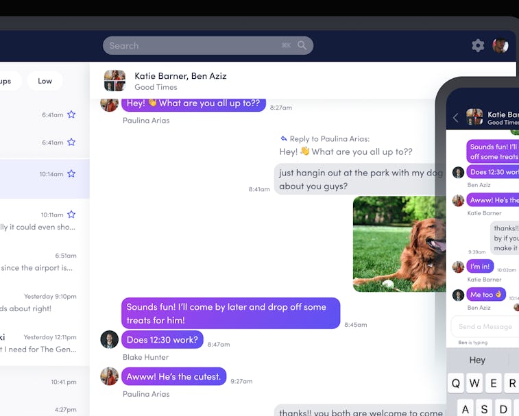 Beeper is a chat app that allows users to communicate with iMessage.