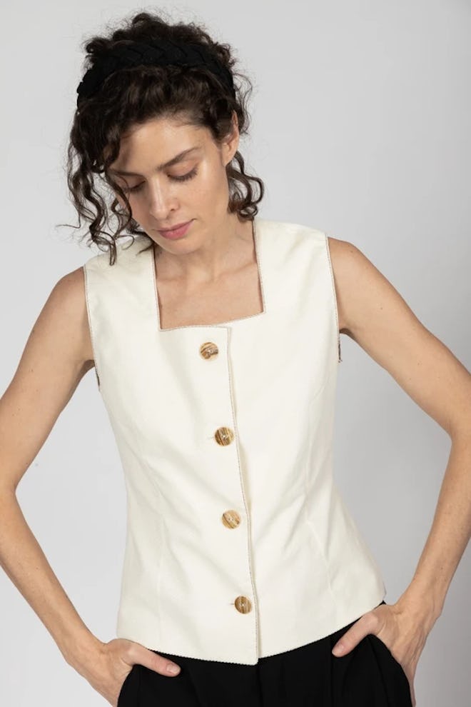 Mother Of Pearl Button Vest