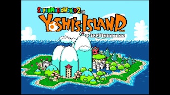 The opening screen of Yoshi's Island