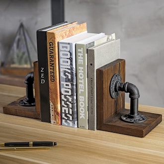 MyGift Wooden Pipe Bookends
