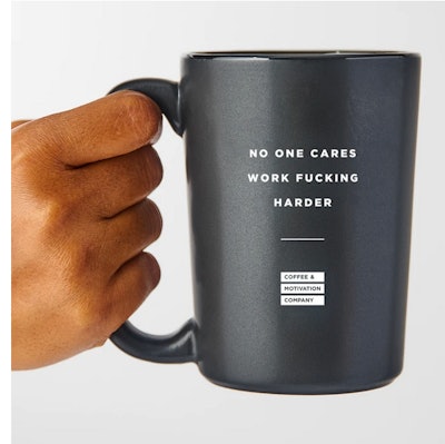 Matte Black Motivational Coffee Mug
