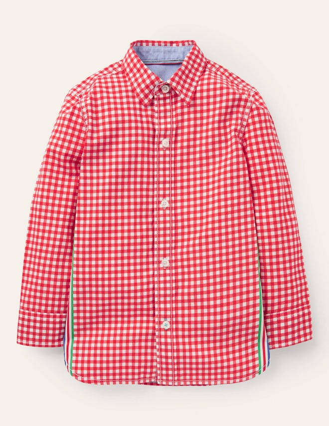 Casual Laundered Shirt - Red Gingham