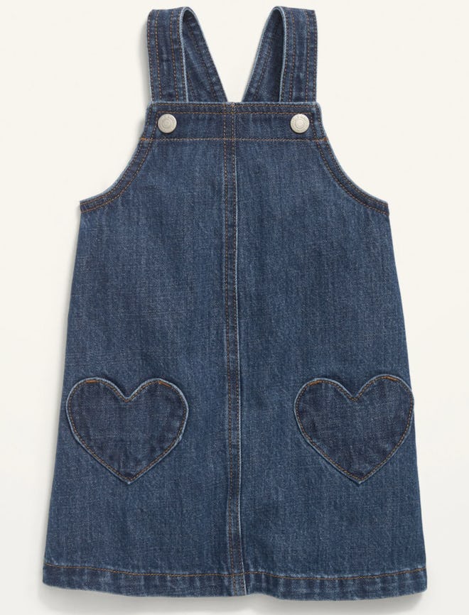 Heart-Patch Jean Skirtall for Toddler Girls