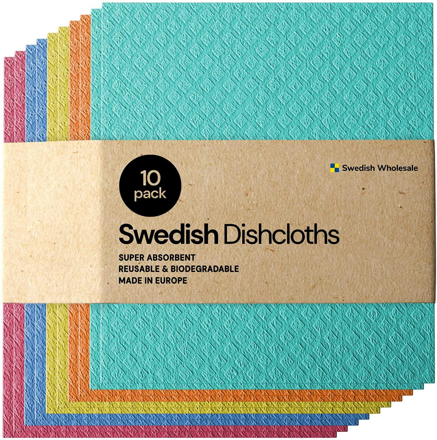 Swedish Wholesale Cellulose Sponge Cloths (10-Pack)