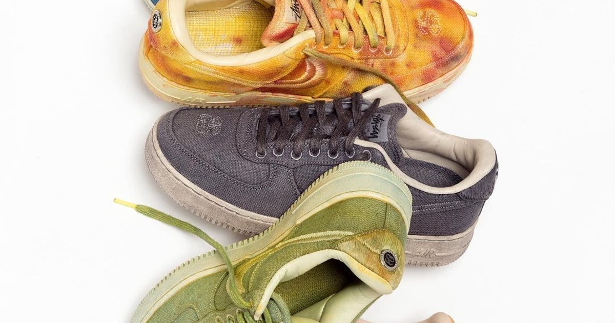 Stüssy's dropping a rainbow of hand-dyed Nike Air Force 1 sneakers