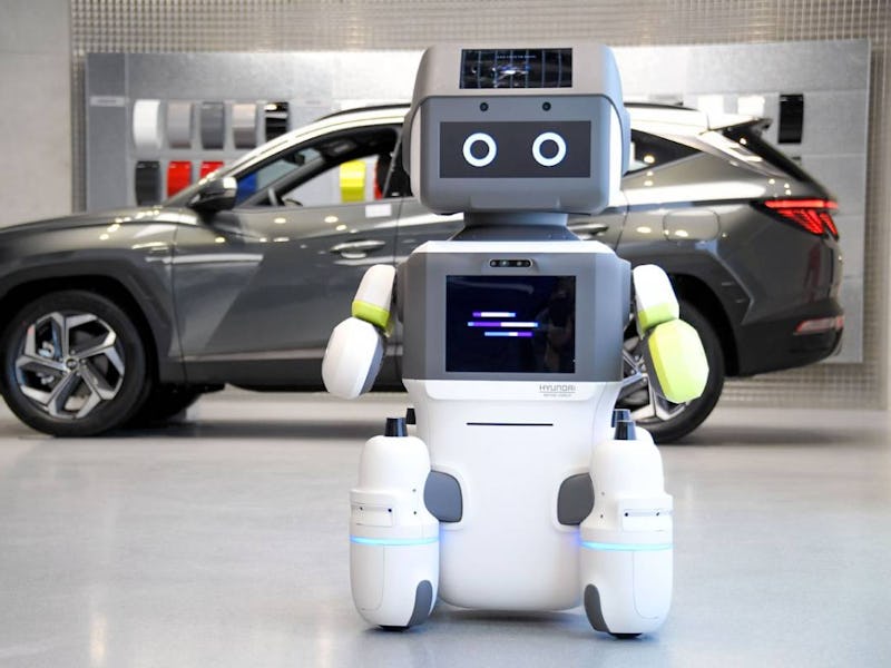 Hyundai's DAl-e is an AI powered robot that provides customer support on showroom floors.
