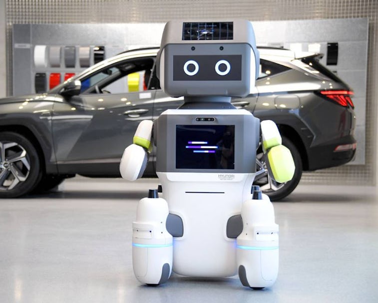 Hyundai's DAl-e is an AI powered robot that provides customer support on showroom floors.