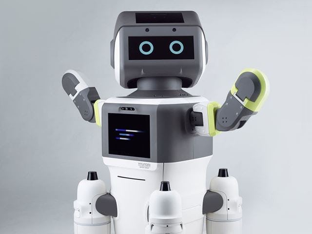 Hyundai's DAL-e robot provides customer support at a showroom in Seoul, South Korea.