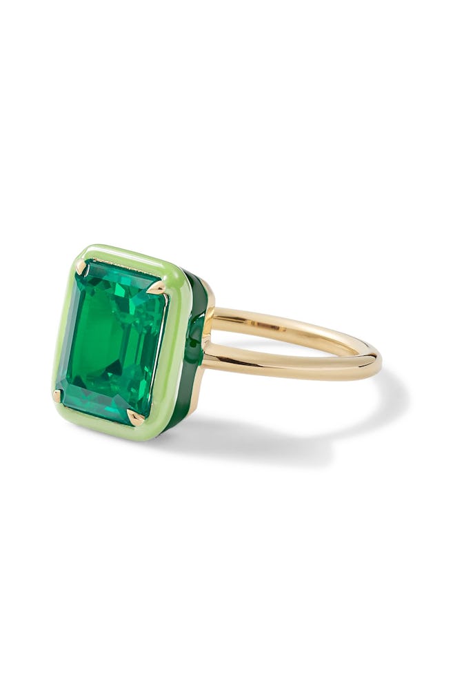 Rectangular Emerald Cocktail Ring