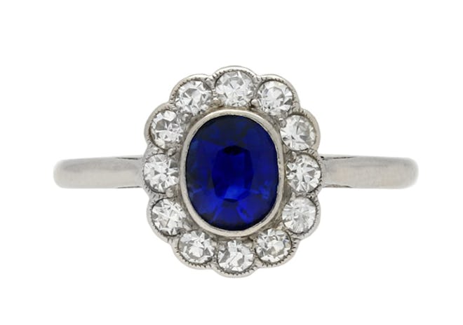 Edwardian Sapphire and Diamond Coronet Cluster Ring, Circa 1910