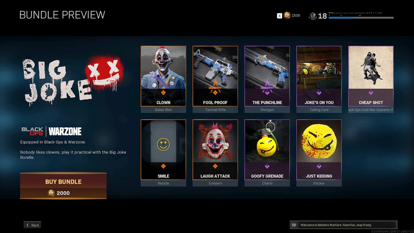 'Warzone' Clown skin How to get the "Big Joke" bundle in 'Call of Duty'