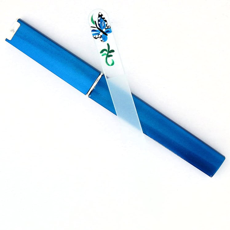 Classy Nail Files Blue Butterfly Hand Painted Nail File
