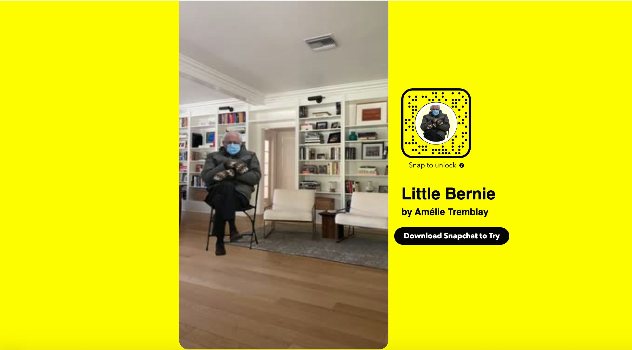 The image of Bernie Sanders wearing his trademark mittens and a blue surgical mask during President ...