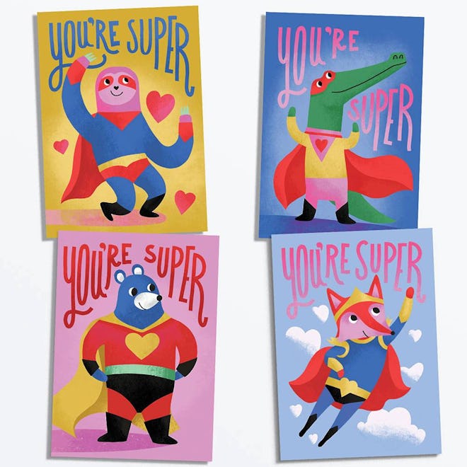 Superheroes Valentine Card Set Of 28