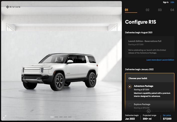 How Rivian, Tesla and Lucid are using car configurators to build buyers