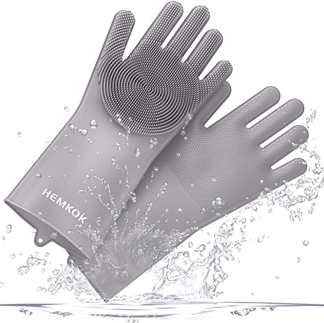 HEMKOK Silicone Dishwashing Scrubber Gloves