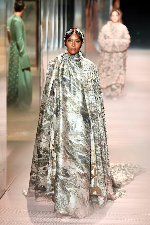 Naomi Campbell walks in Fendi's Spring/Summer 2021 Couture Show presented by Kim Jones.