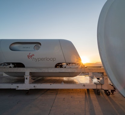 A test capsule for Virgin's Hyperloop.