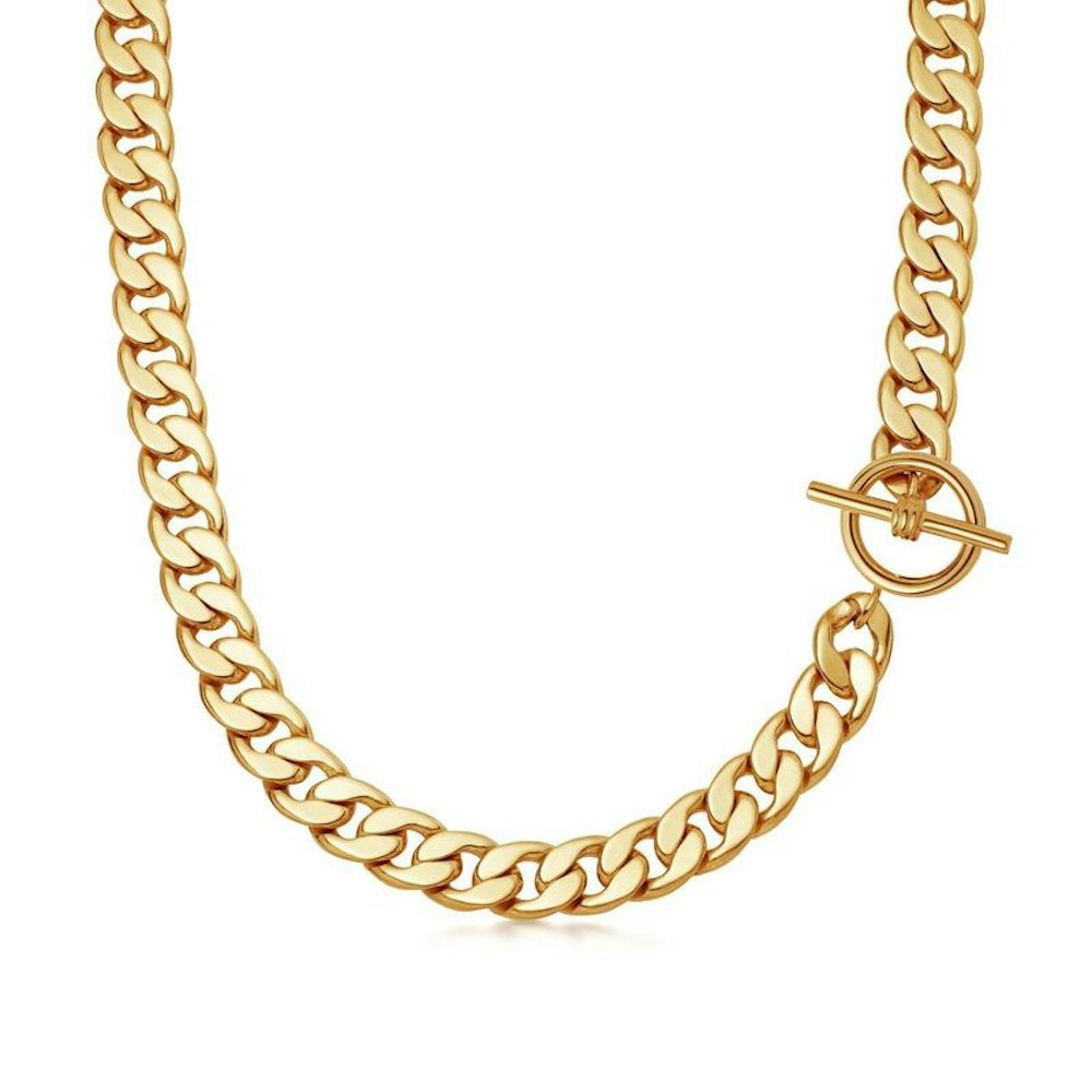 lucy williams gold t-bar chunky chain necklace