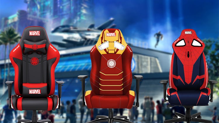 Three AndaSeat Jungle chairs in Marvel themes.