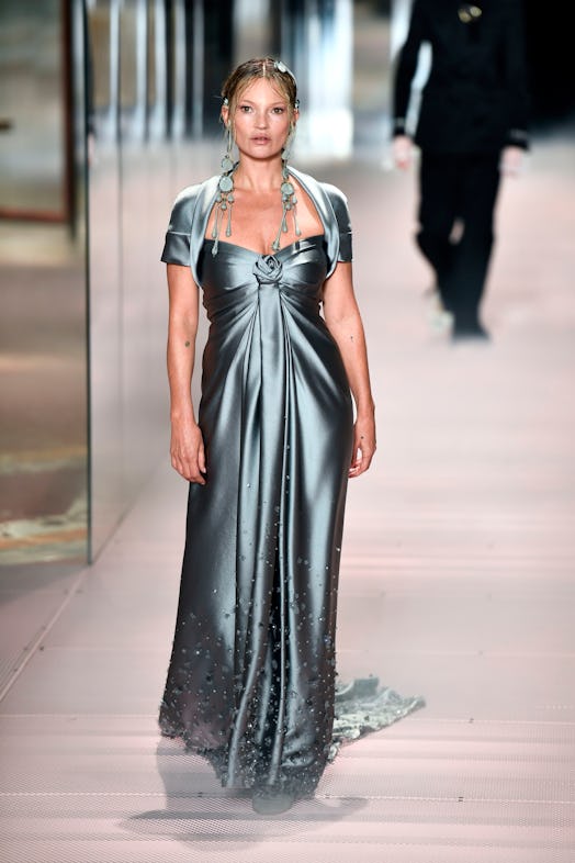 Kate Moss walks in Fendi's Spring/Summer 2021 Couture Show presented by Kim Jones.