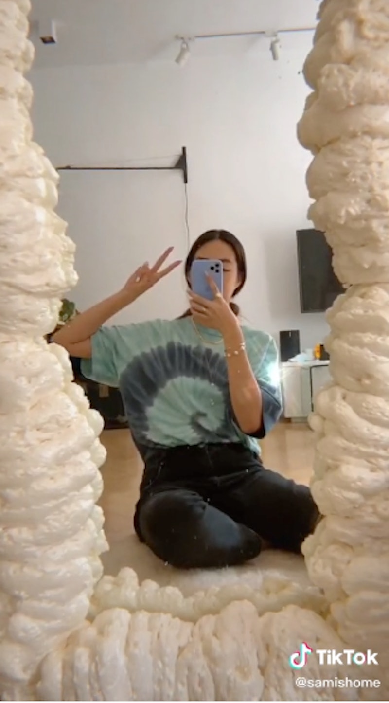 A TikToker makes a DIY foam mirror.