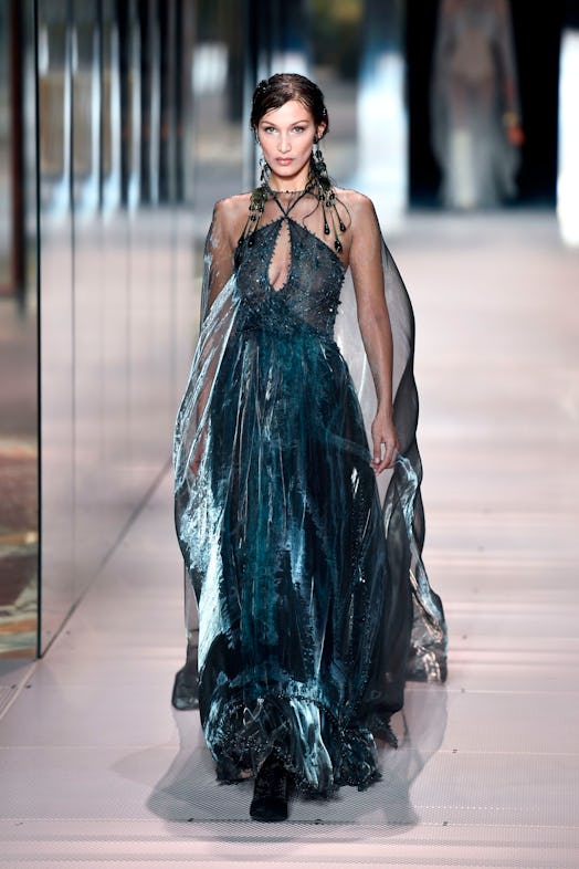 Bella Hadid walks the runway for Fendi's Spring/Summer 2021 Couture show presented by Kim Jones.