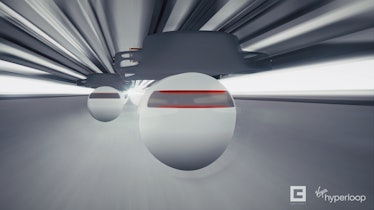 Virgin Hyperloop's tube interior.